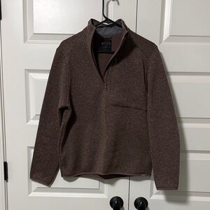 Figs Women’s Zip-Up Brown Knit Fleece Sweater